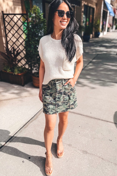 Denim Cargo Skirt