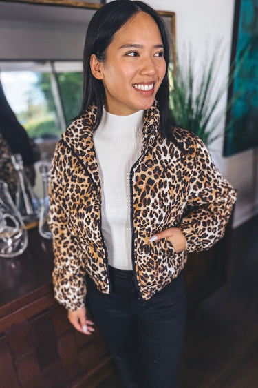 Leopard Puffer Coat