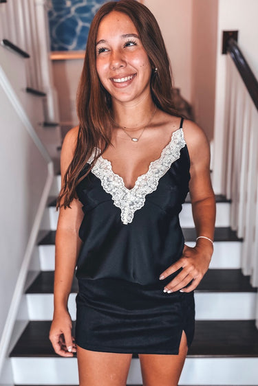 Lace Deep V Tank