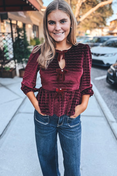 Velvet Bow Top