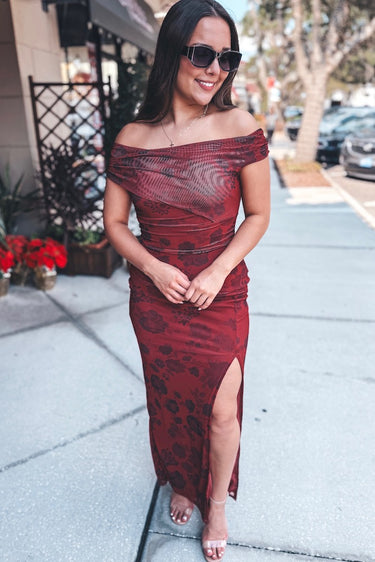 Print Asymmetrical Maxi Dress