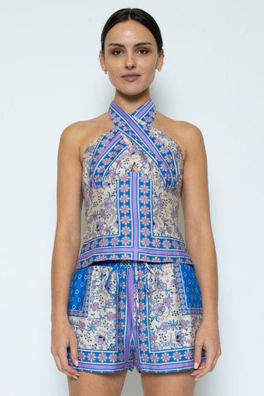 Scarf Print Halter Top