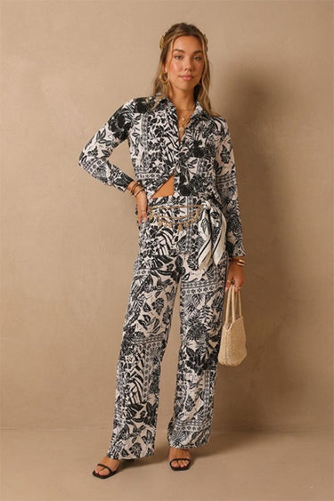Print Wide Leg Pants