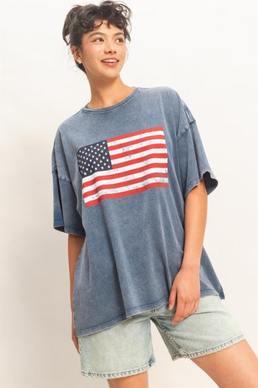 Mineral Washed Flag Tee