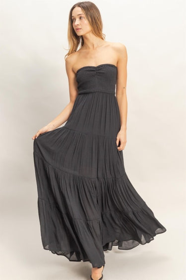Smocked Strapless Maxi Dress