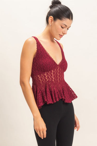 Lace Peplum Tank