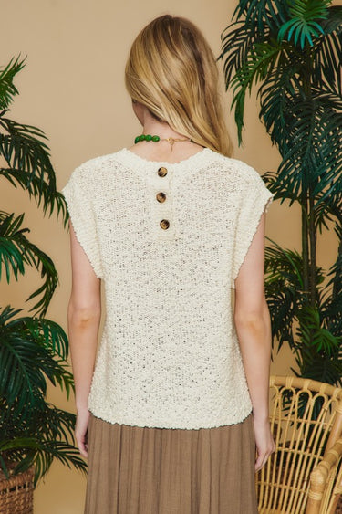 Back Button Detailed Sweater