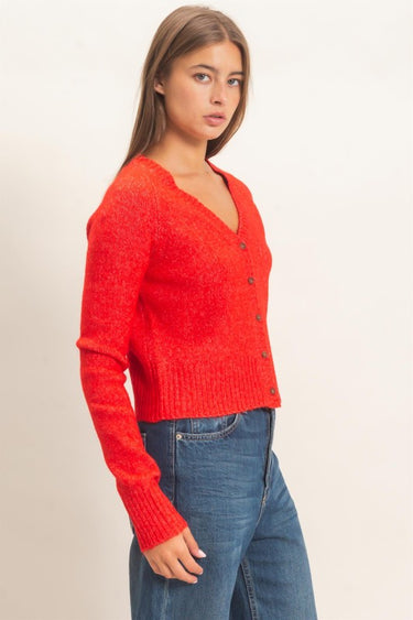 V-Neck Button Down Cardigan