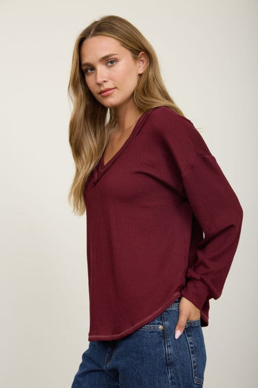 V-Neck Waffle Tee
