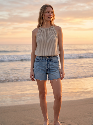 Striped Cropped Blouse