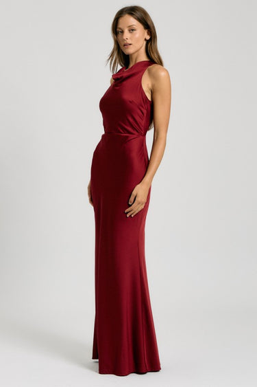 Draping High Neck Gown