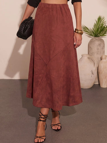 Suede Midi Skirt