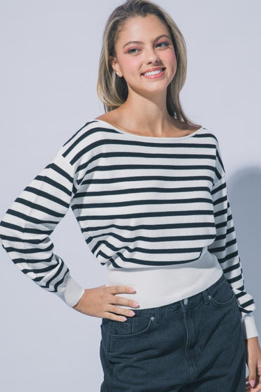 Striped Knit Blouse