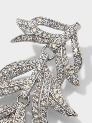 Rhinestone Leaf Earrings