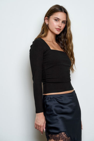 Square Neck Ruche Top