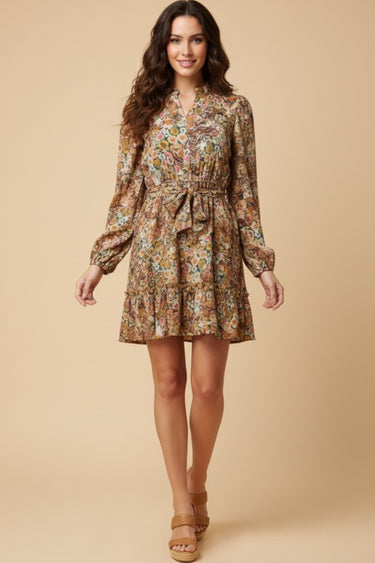 Print Belted Dress