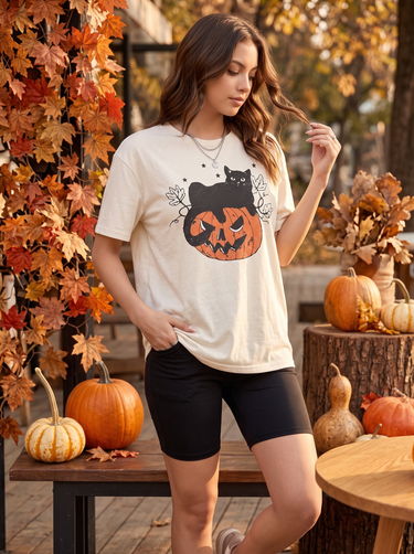 Pumpkin & Cat Tee
