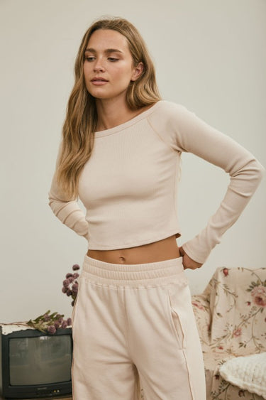 Ribbed Off The Shoulder Crop Top