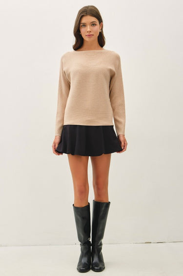Ribbed Boatneck Sweater