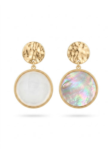 Hammered & Pearl Earrings