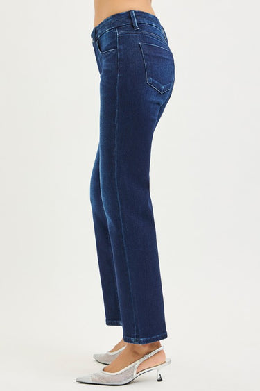 Mid Rise Ankle Straight Jean