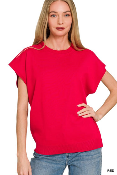 Short Sleeve Crewneck Sweater