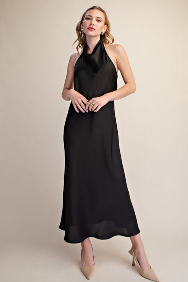 Halter Open Back Maxi Dress