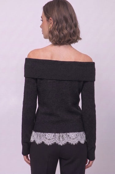Off The Shoulder Lace Sweater