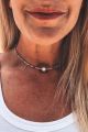 Beaded Choker Grey