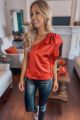 One Shoulder Blouse Red