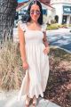 Smocked Maxi Dress Taupe