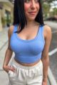 Seamless Crop Top Pastel Indigo