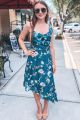 Floral Midi Dress Emerald