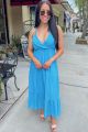 Triangle Top Maxi Dress Blue