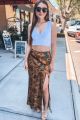 Floral Maxi Skirt Gold