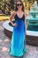 Ombre Open Back Gown Ocean Breeze