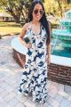 Print Maxi Dress Navy