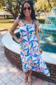 Print Maxi Dress Blue