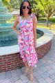 Print Maxi Dress Fuchsia