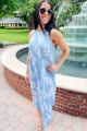 Tropical Halter Maxi Dress Blue