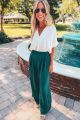 Wide Leg Trousers Hunter Green