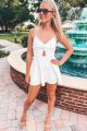 Twist Front Dress With Built In Shorts White