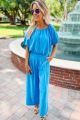 Wide Leg Pants Aqua