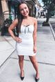 Bow Detailed Bodycon Off White