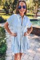 Striped Denim Dress Chambray