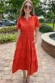 V-Neck Maxi Dress Rust