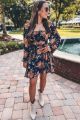 Square Neck Floral Dress