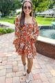 Square Neck Floral Dress