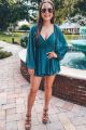 Wrap Top Romper Green