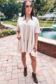 Classic Shift Dress Taupe